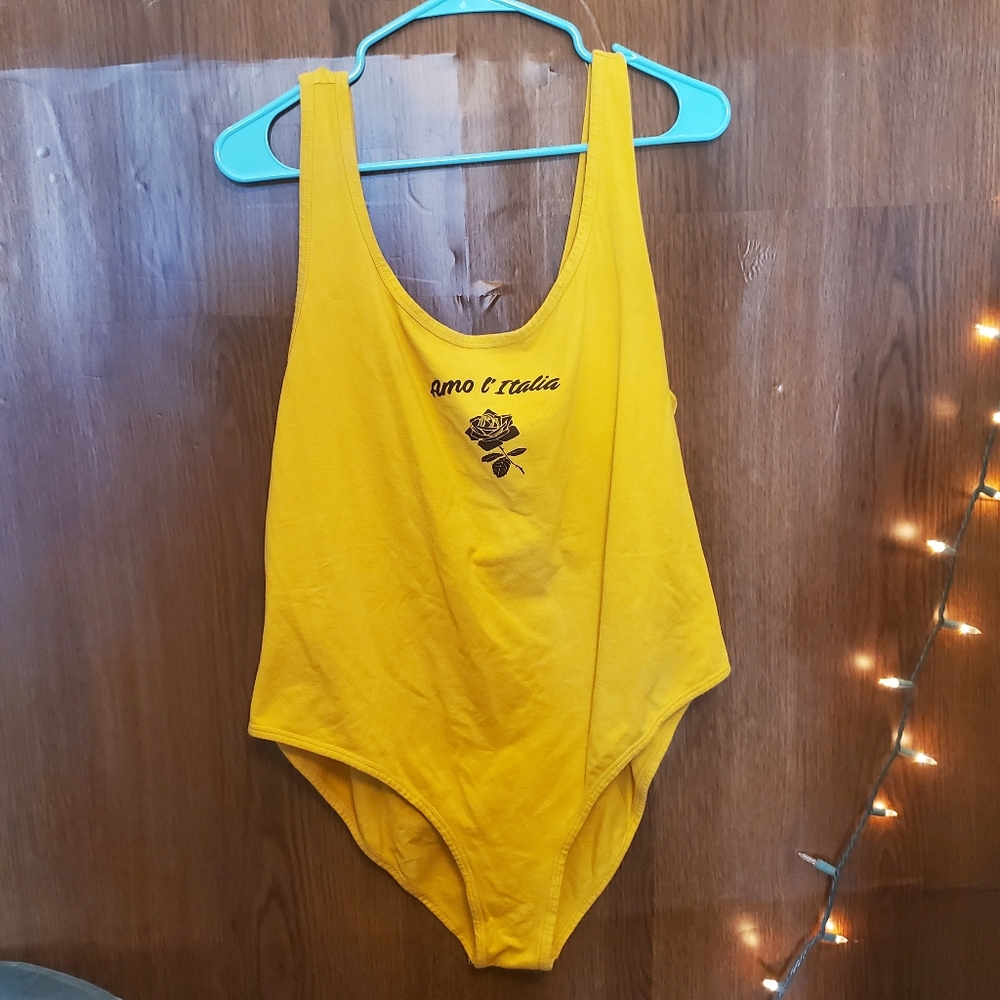 Forever 21 Yellow Plus Size Bodysuit